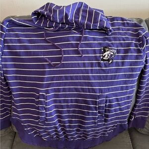 K-State Purple Striped Hoodie with Logo